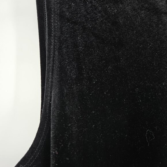One Clothing Long Maxi A-Line Dress Medium Black Velvet Sleeveless Keyhole Back - Picture 7 of 11